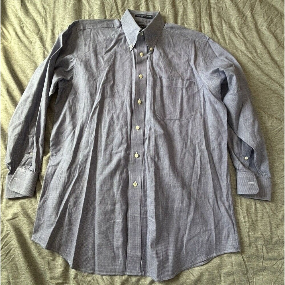 Paul Fredrick Button Up 15.5/32 Finest Long Staple Cotton Blue